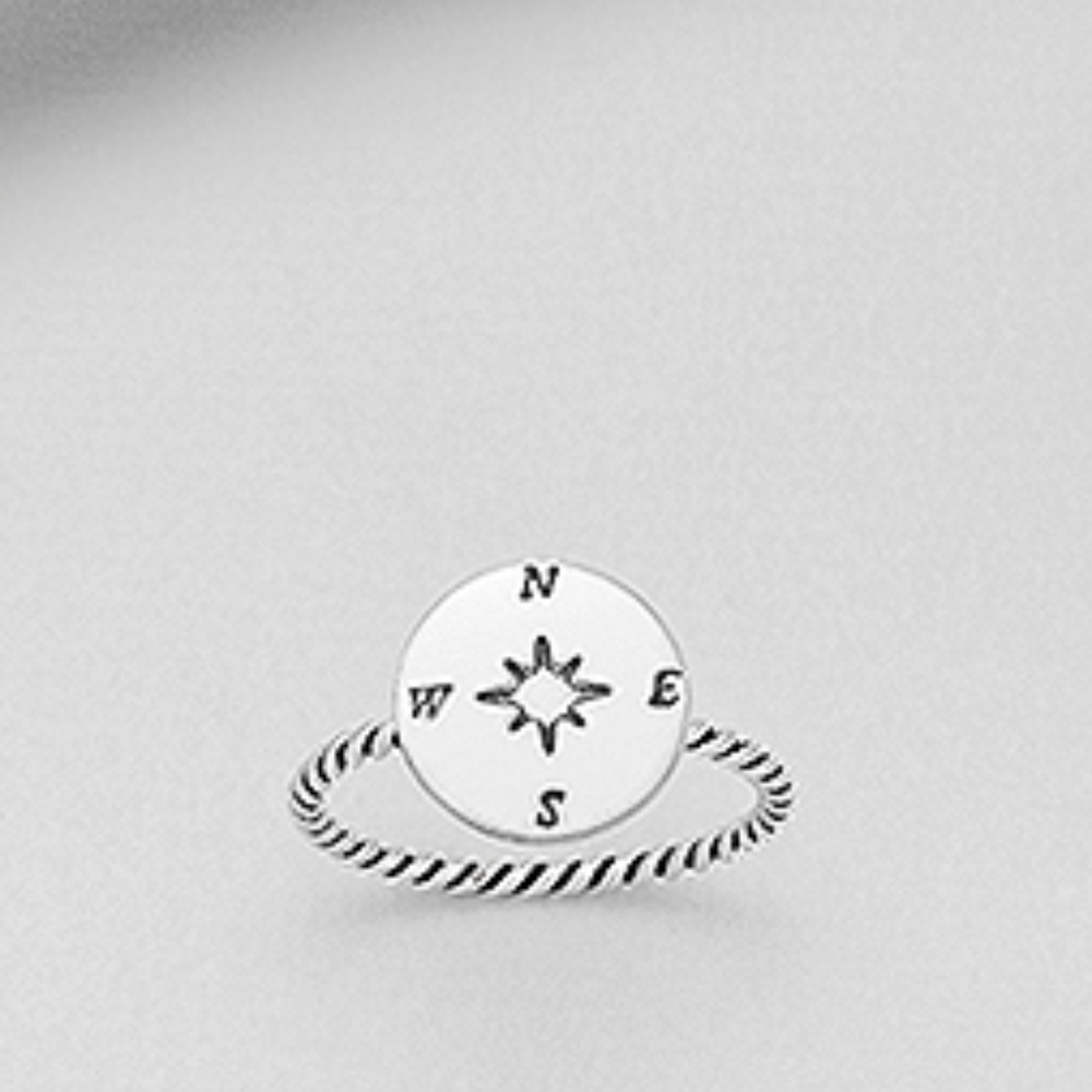 925 Sterling Silver Compass Ring